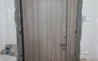 металлическая полуторная дверь с МДФ